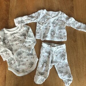 Janie and Jack woodland creatures wrap set with onesie